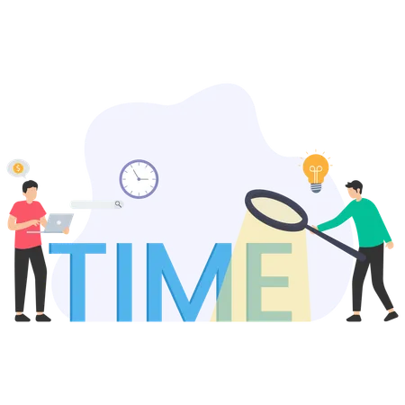 Business working on Time  Illustration