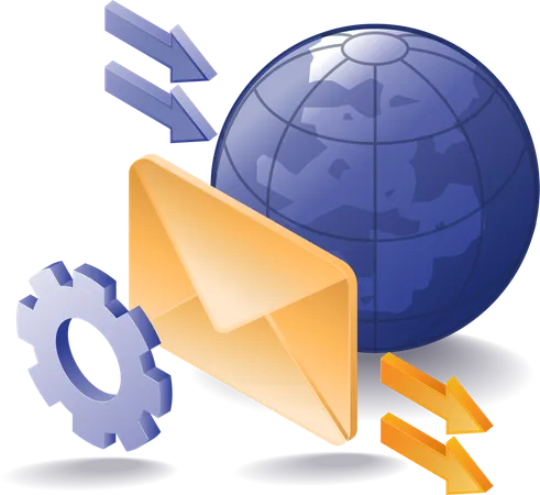 Business world transaction email transfer  Illustration