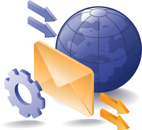 Business world transaction email transfer  Illustration