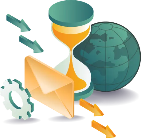 Business world with email marketing  Illustration