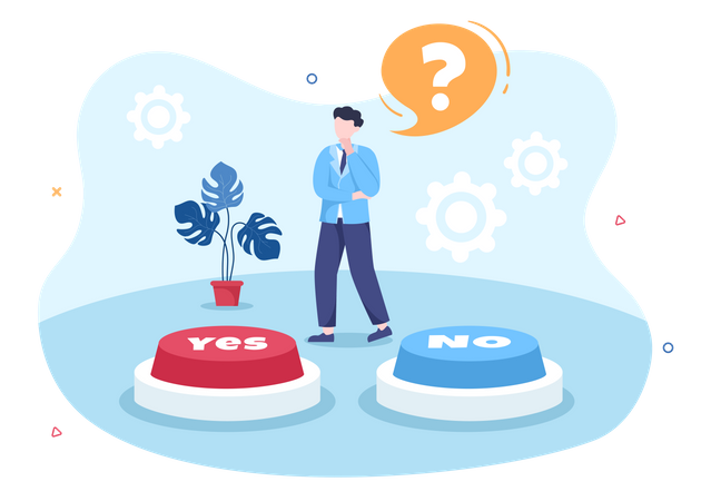 Business yes or no choice  Illustration