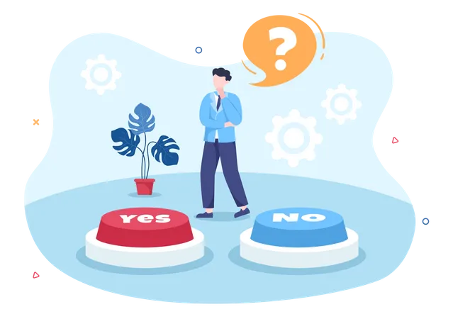 Business yes or no choice  Illustration