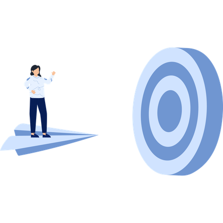 Businesseoman working on business target  Illustration