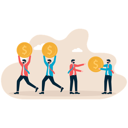 Businesses give free coins for charity  Illustration