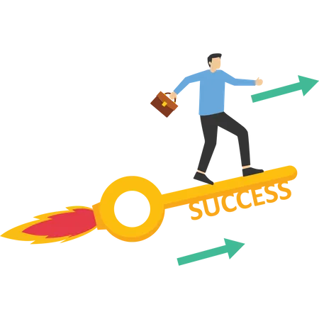 Key Concept To Achieve Success Success In Business Businesses Got Support For The Success Concept Keys To Success Connecting Ascending Chart Illustration