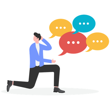 Businessman accept all customer opinions  Illustration