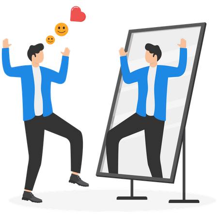 Businessman accepting self  Illustration