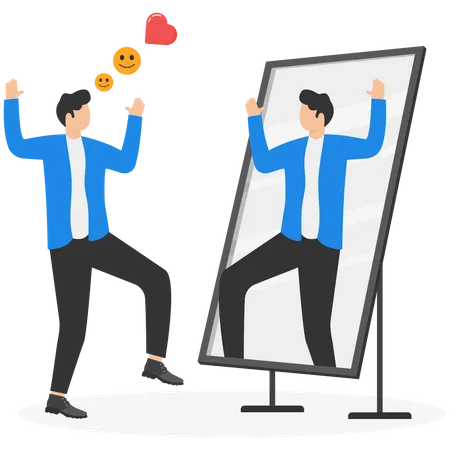 Businessman accepting self  Illustration