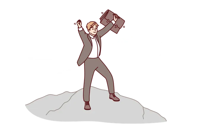 Businessman accomplished his goal  Illustration