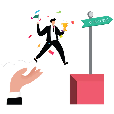 Businessman achieve business success  Illustration