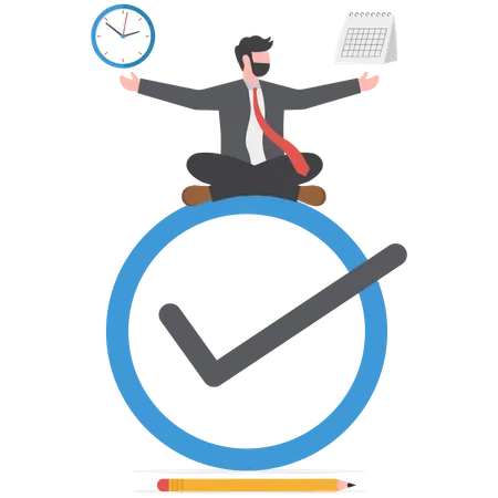 Businessman achieve business target  Illustration