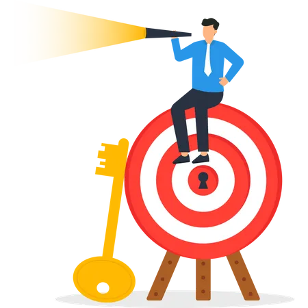 Businessman Achieve his target  Illustration