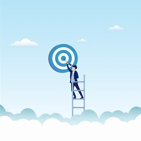 Businessman achieve target  Illustration