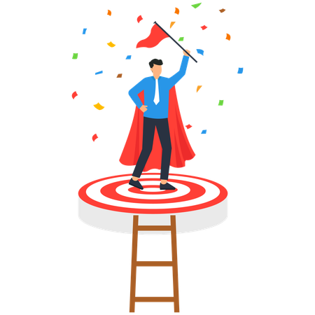 Businessman achieved his target  Illustration