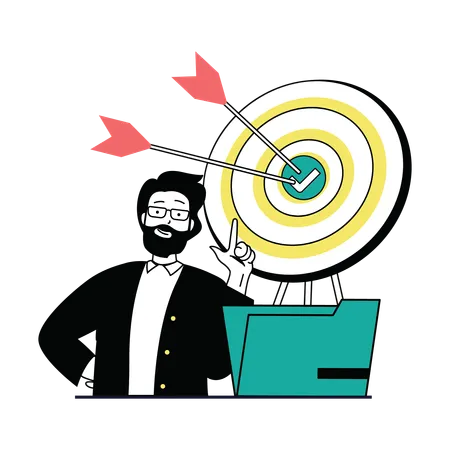 Businessman achieved target  Illustration