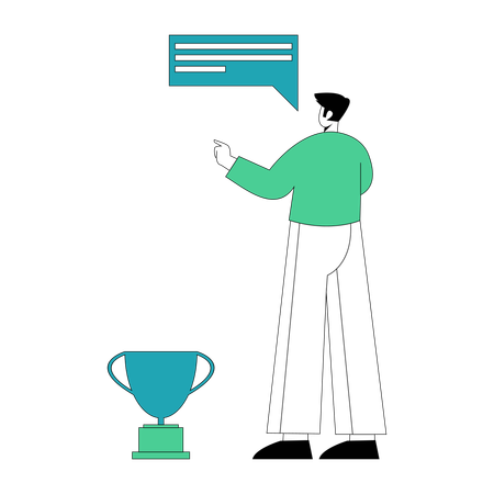 Businessman  achieves business award  Illustration