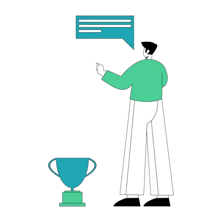 Businessman  achieves business award  Illustration