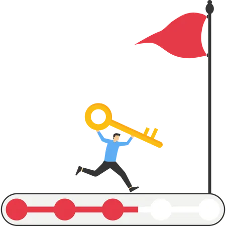 Businessman achieves business goals  Illustration