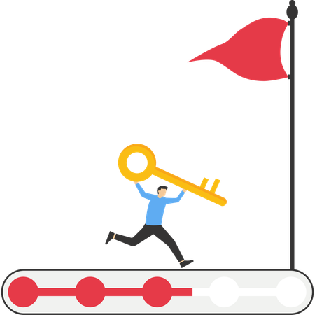 Businessman achieves business goals  Illustration