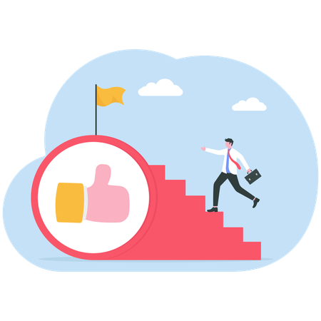 Businessman achieves business target  Illustration