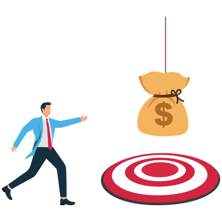 Businessman achieves Financial success goal  Illustration