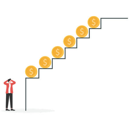 Businessman achieves financial target  Illustration