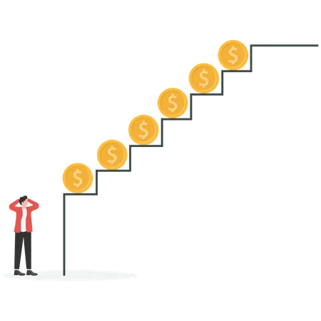 Businessman achieves financial target  Illustration