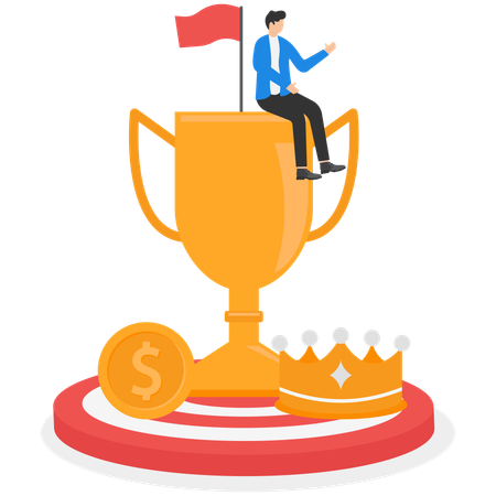 Businessman achieves target goals  Illustration