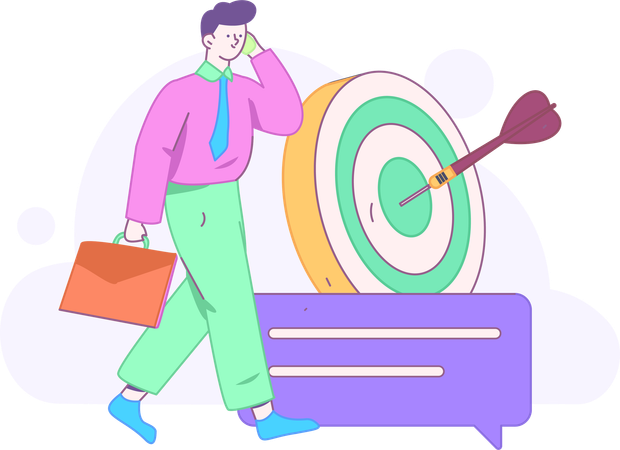 Businessman achieves target  Illustration