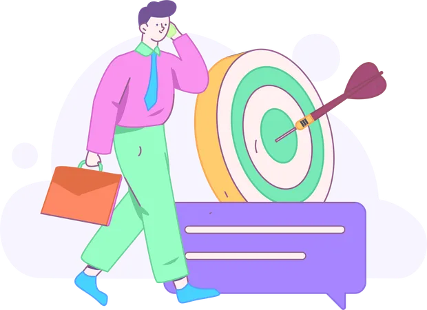 Businessman achieves target  Illustration