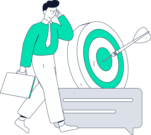 Businessman achieves target  Illustration