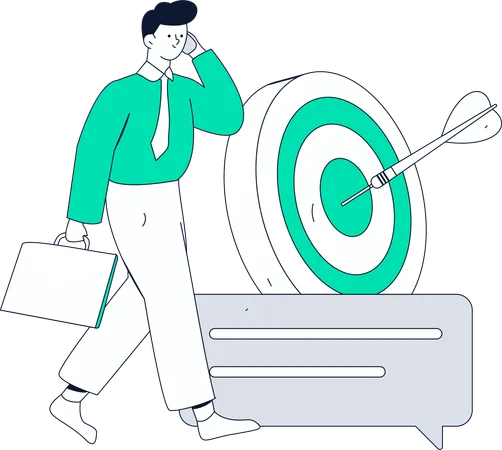 Businessman achieves target  Illustration