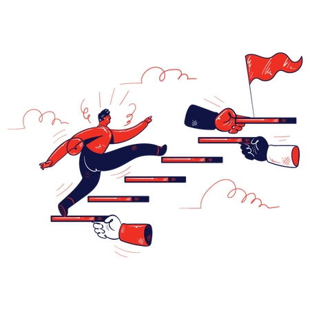 Businessman achieving business achievement  Illustration