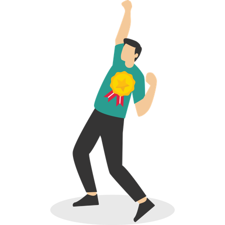 Businessman achieving business award  Illustration