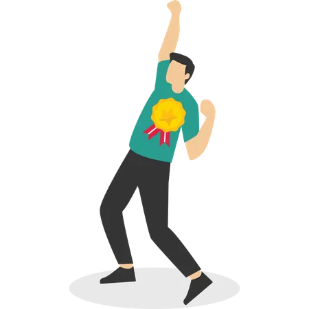 Businessman achieving business award  Illustration