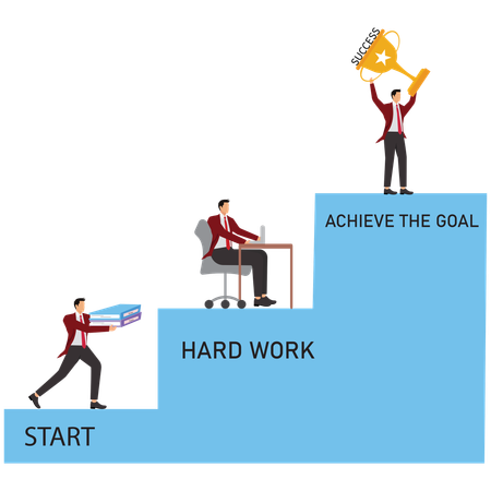 Businessman achieving business goal  Illustration