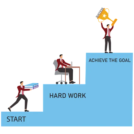 Businessman achieving business goal  Illustration