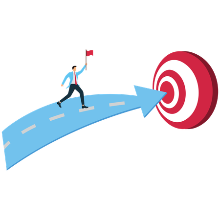 Businessman Achieving Business Goals  Illustration
