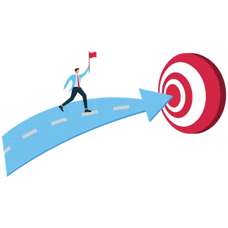 Businessman Achieving Business Goals  Illustration