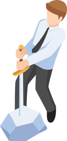 Businessman achieving business power  Illustration