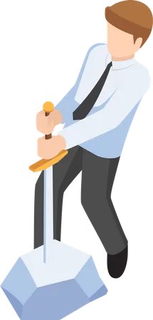 Businessman achieving business power  Illustration