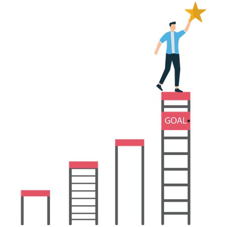 Businessman achieving business success  Illustration