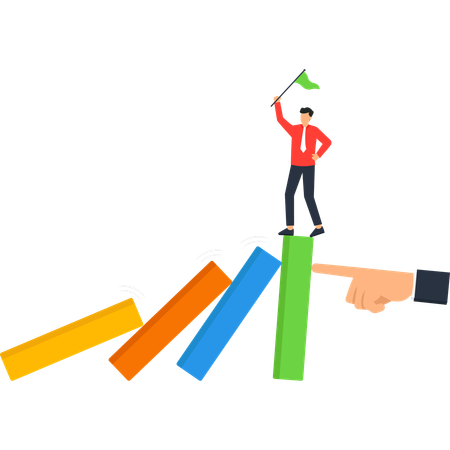 Businessman achieving business success  Illustration