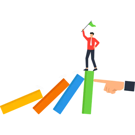 Businessman achieving business success  Illustration