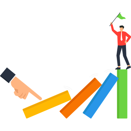 Businessman achieving business success  Illustration