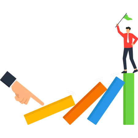Businessman achieving business success  Illustration