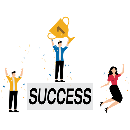 Businessman achieving business success  Illustration