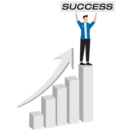 Businessman achieving business success  Illustration