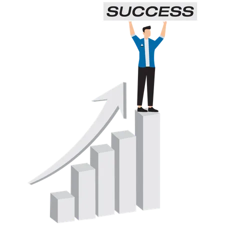 Businessman achieving business success  Illustration