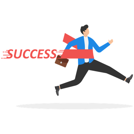 Businessman achieving business success  Illustration